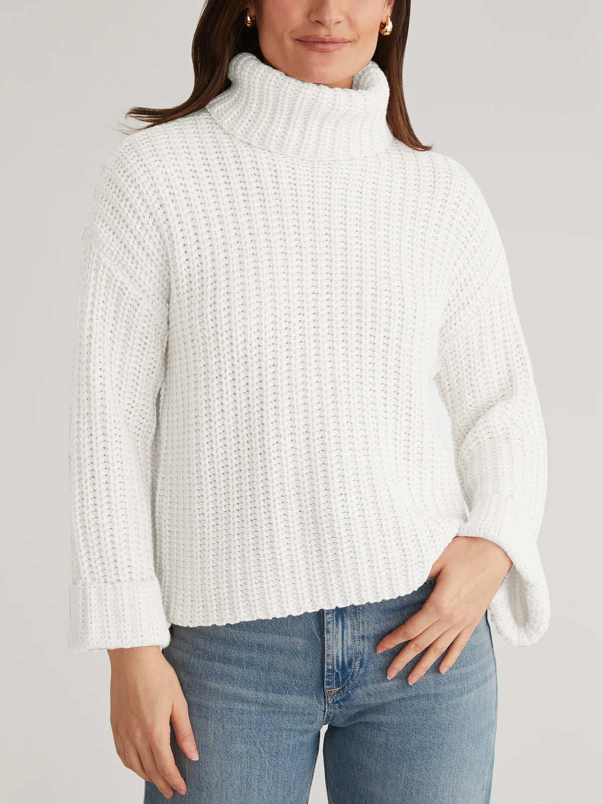 VIDA CHUNKY TURTLENECK SHAKER PULLOVER