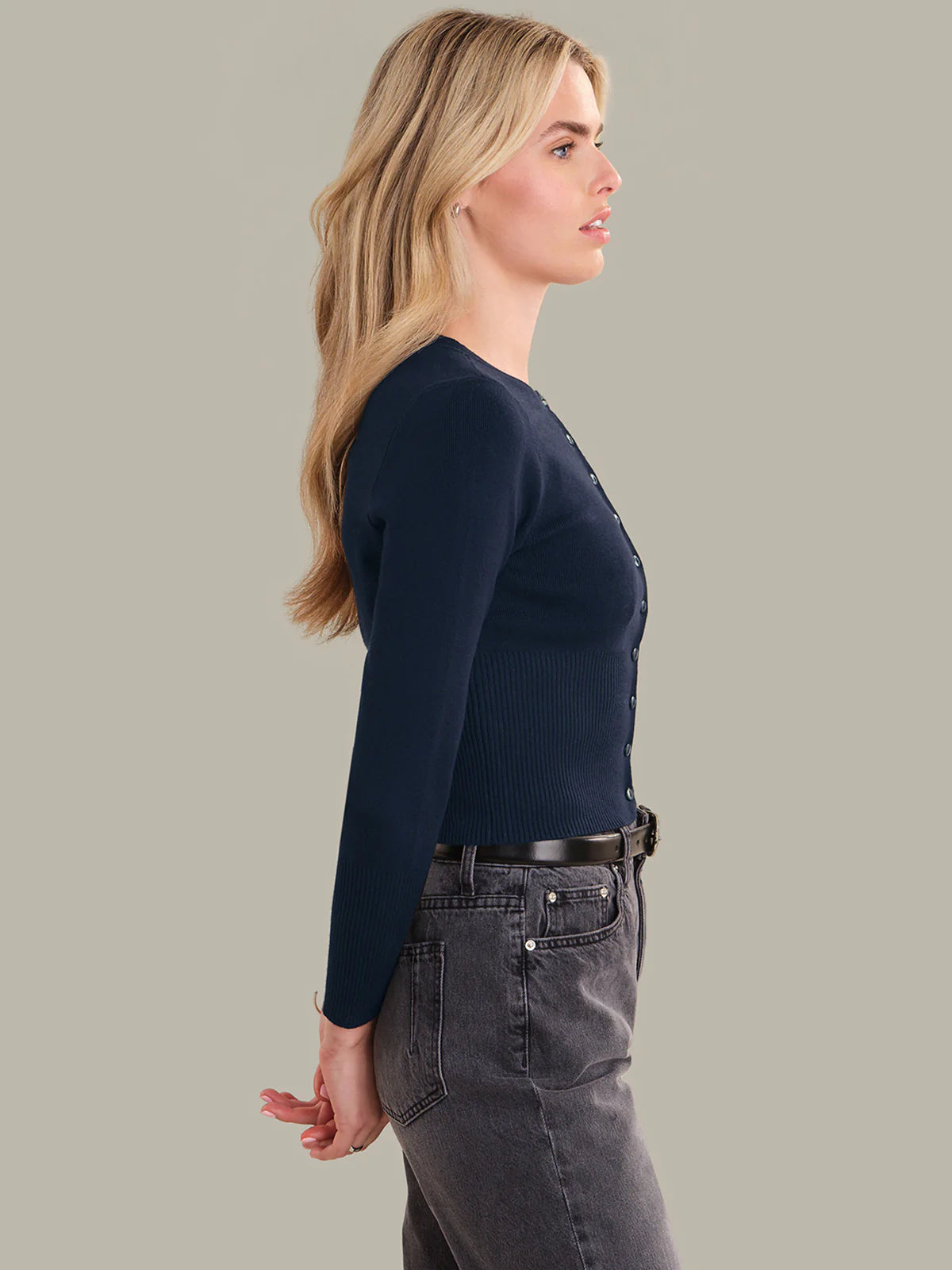 Anne: High Rib Waist Cardigan