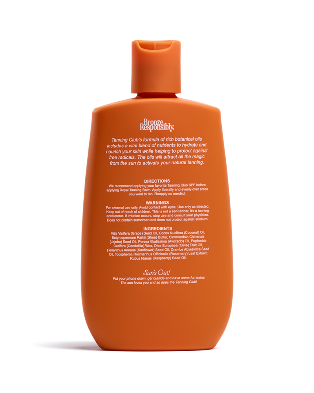Orange bottle with text on a white background