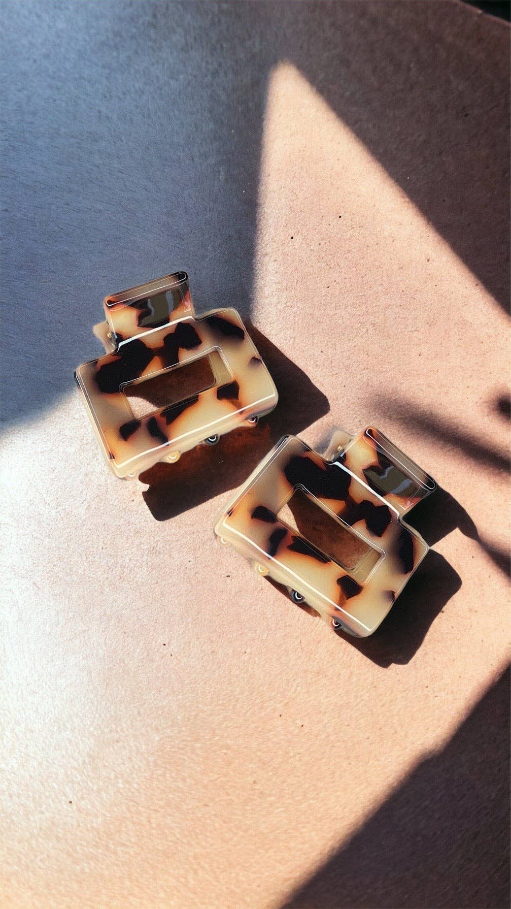 Acetate 2 Pk Mini Square Claws - Tortoise