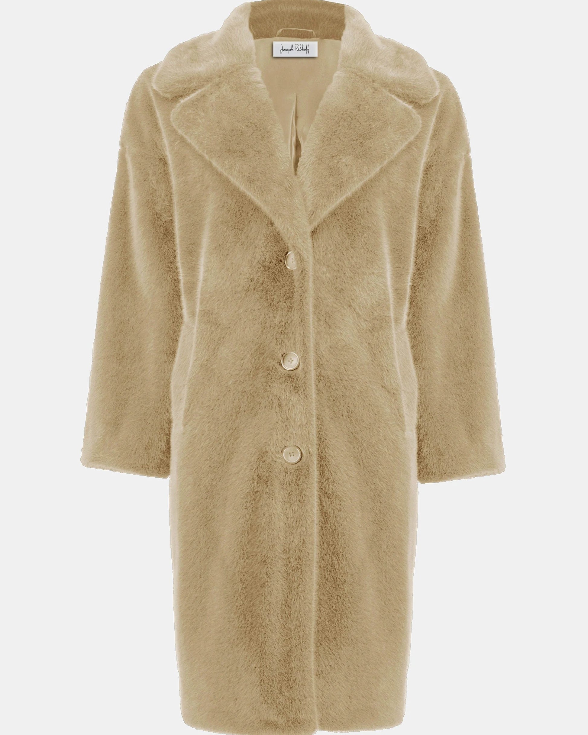 Beige coat with buttons on a white background