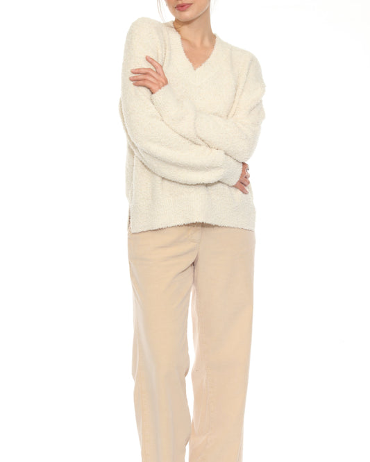 LUSH MELANGE V-NECK SWEATER