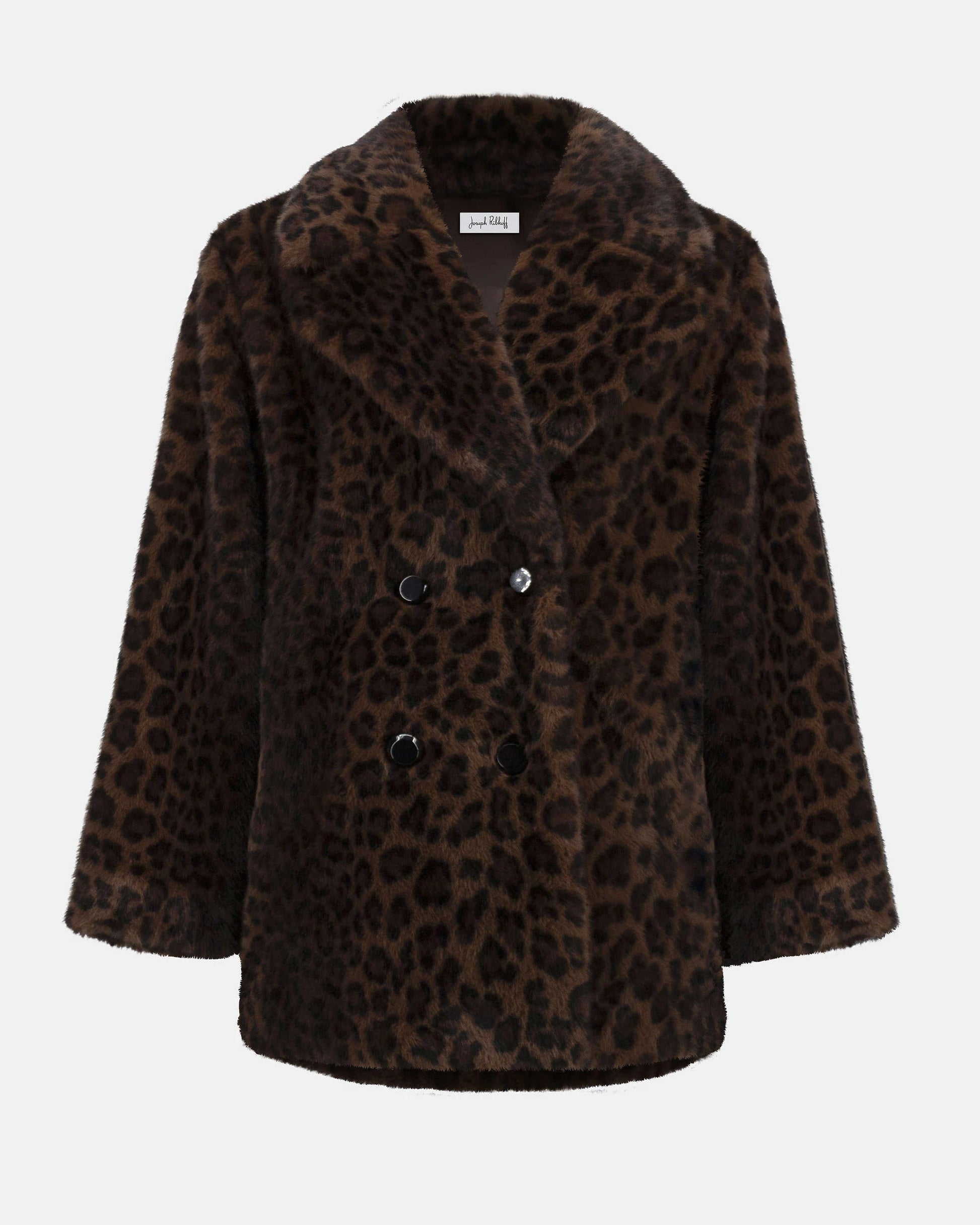 Leopard print coat on a white background