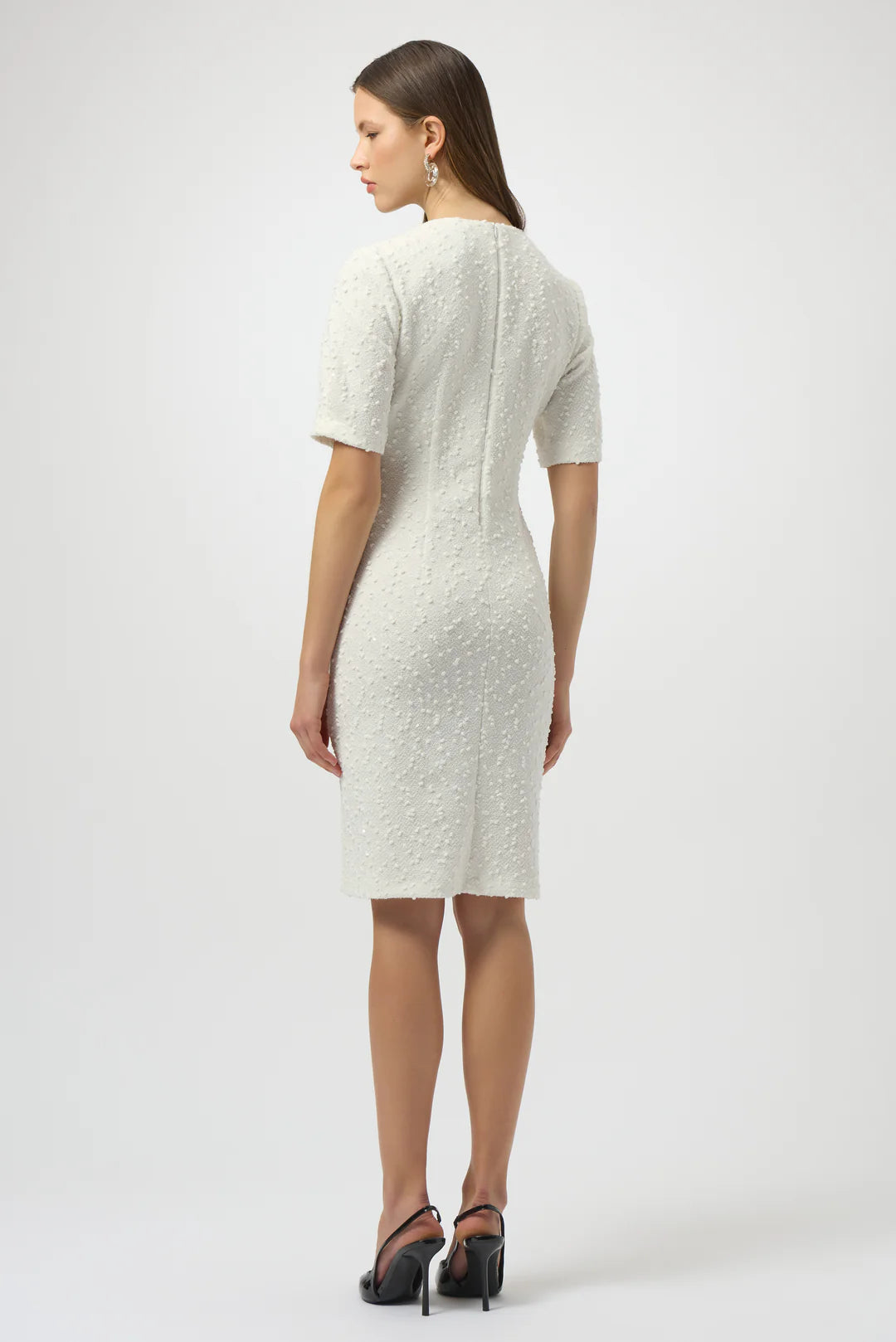 Shift Dress with Bow Detail | Winter White