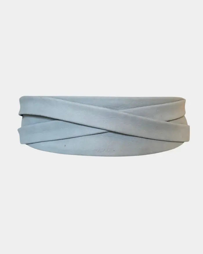 Light blue headband on a white background