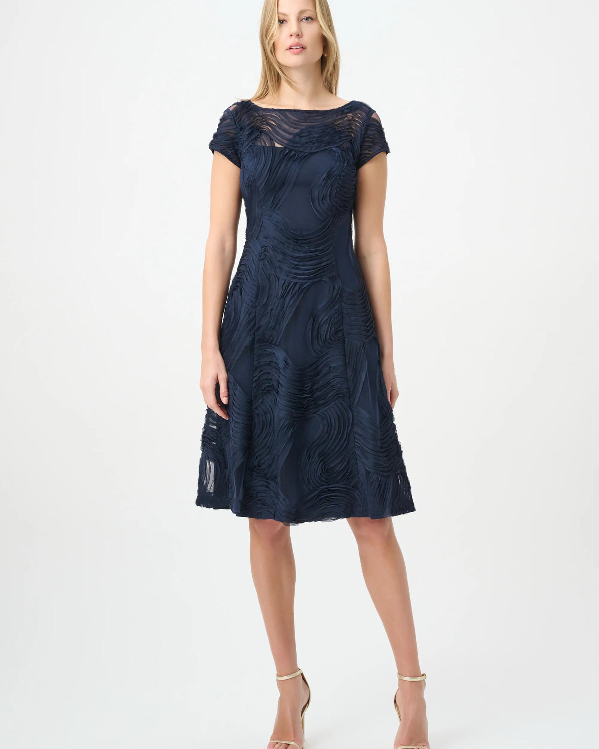 Embroidered Swirl Fit & Flare Dress