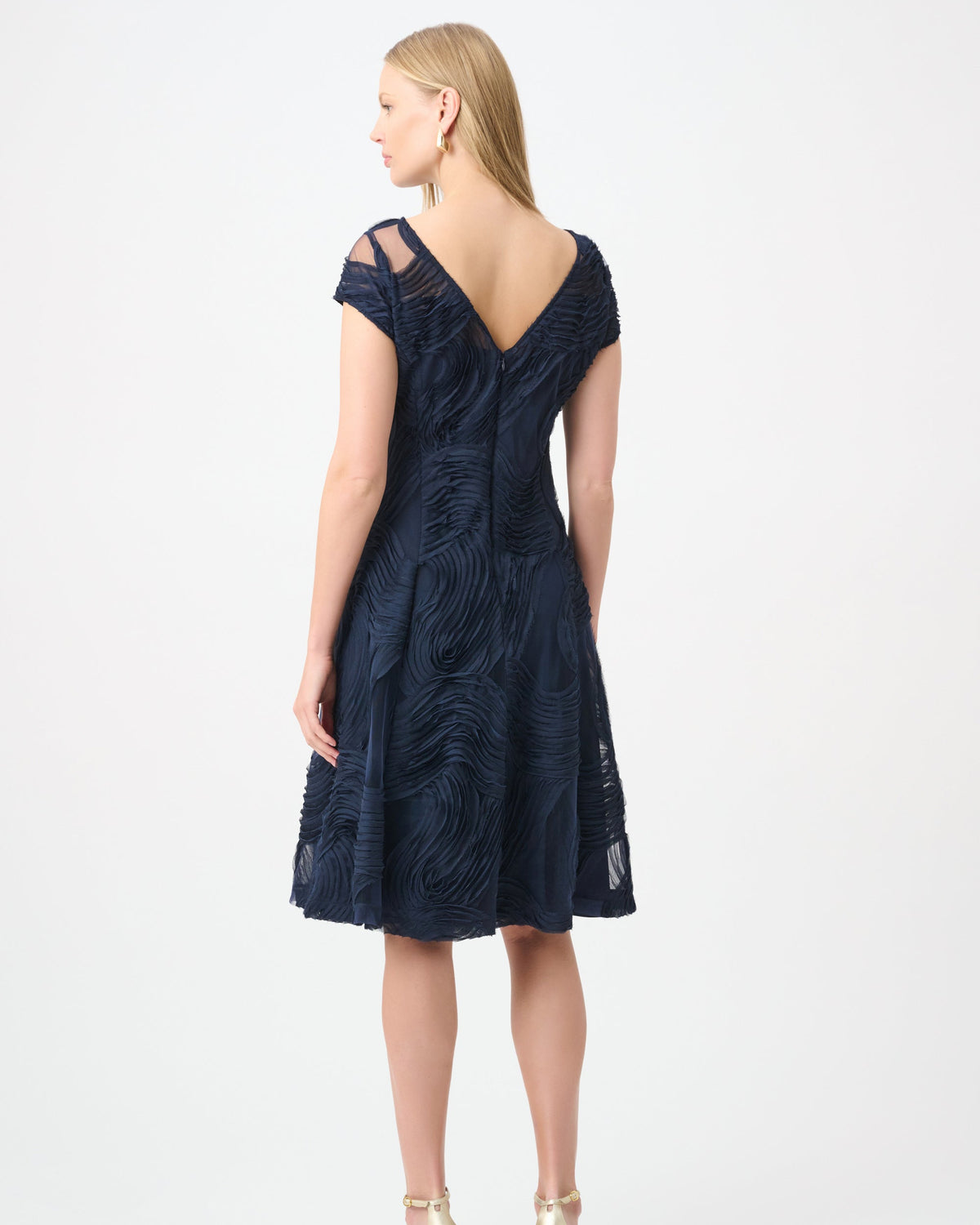 Embroidered Swirl Fit & Flare Dress
