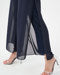Chiffon Wide-Leg Pull-On Pants