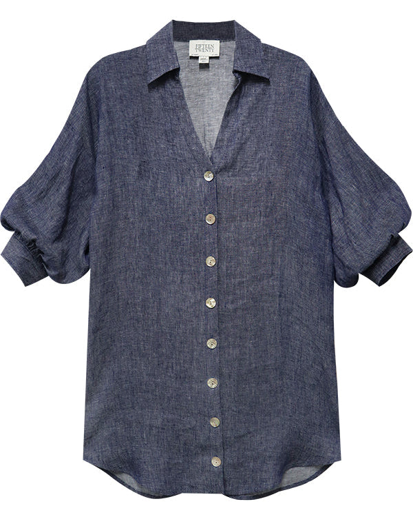 Phoebe Lantern Sleeve Shirtdress