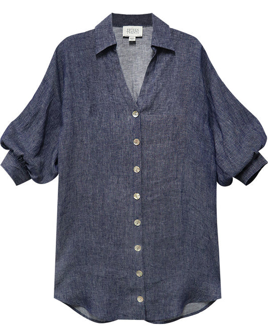 Phoebe Lantern Sleeve Shirtdress