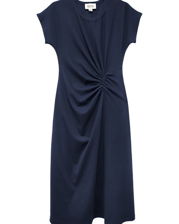 Aveline Side-Twist Midi Dress