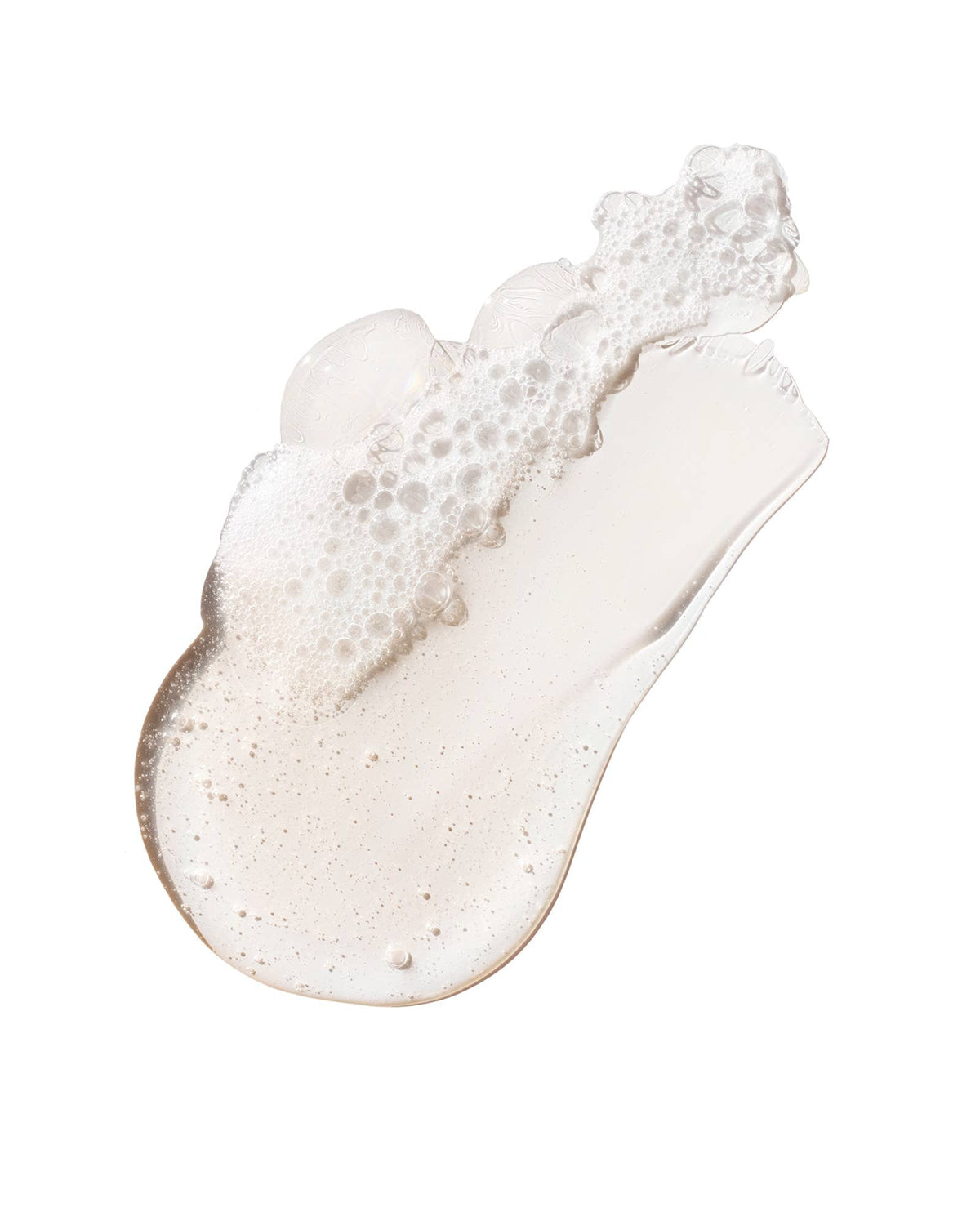 White cream with bubbles on a white background