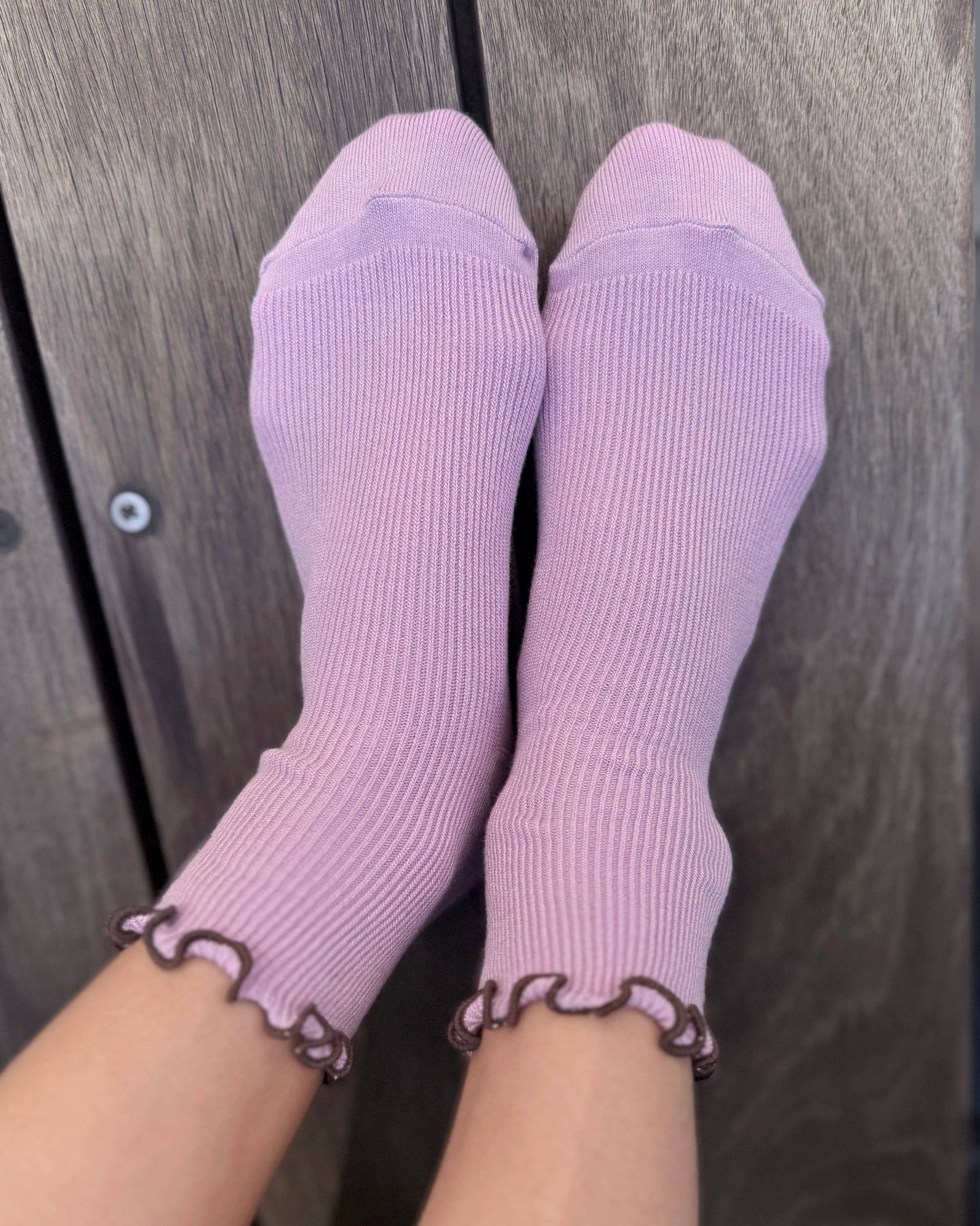 The Petite Ruffled Modal Socks