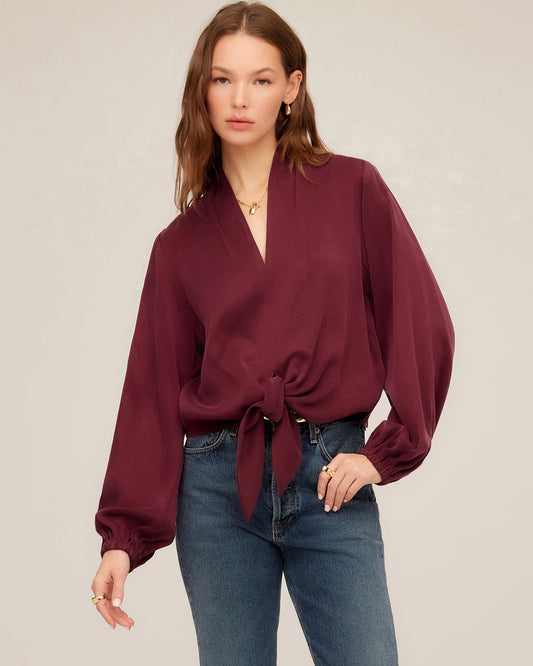 Scarlet Tie Front Top