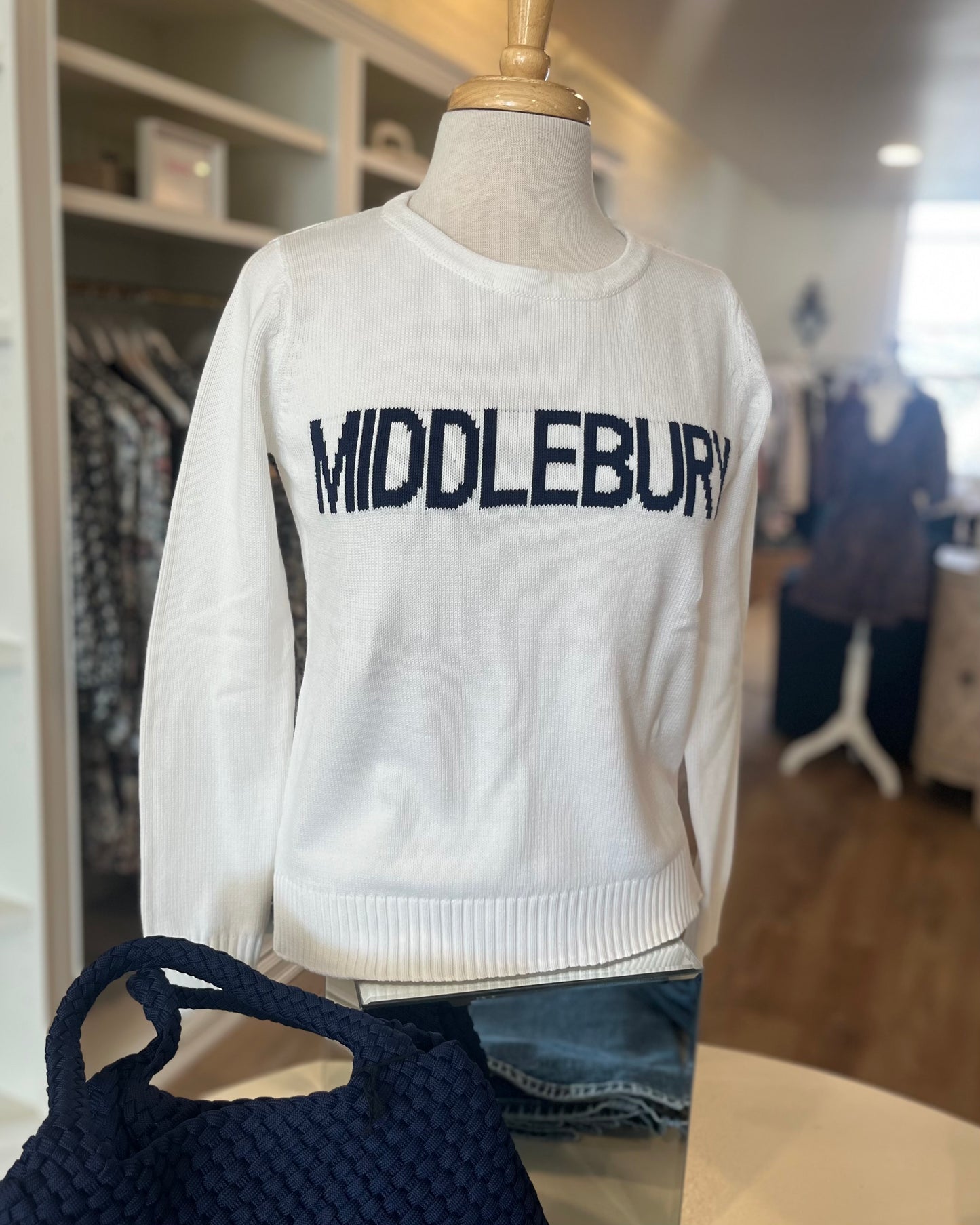 Cotton Letter Sweater-MIDDLEBURY
