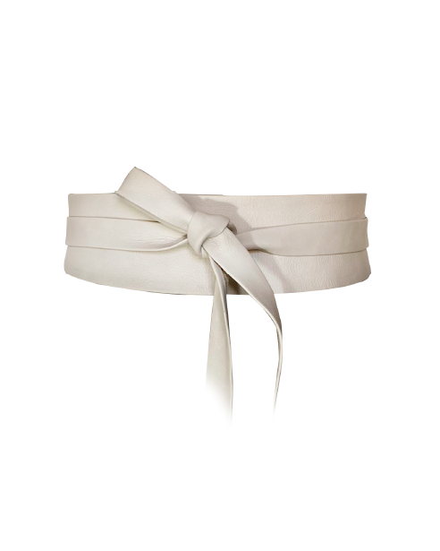 White belt with a bow on a white background