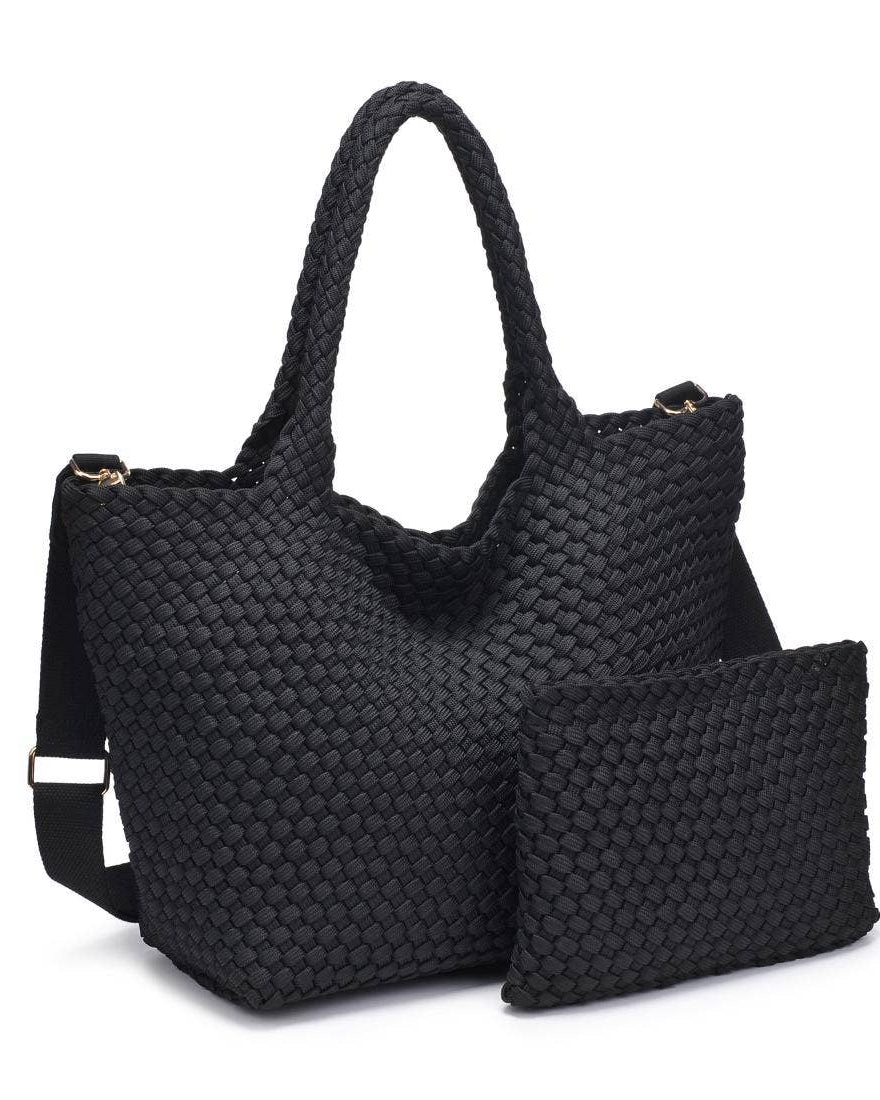 Sky's The Limit - Medium Laced Up Eco-Edition Tote: Black