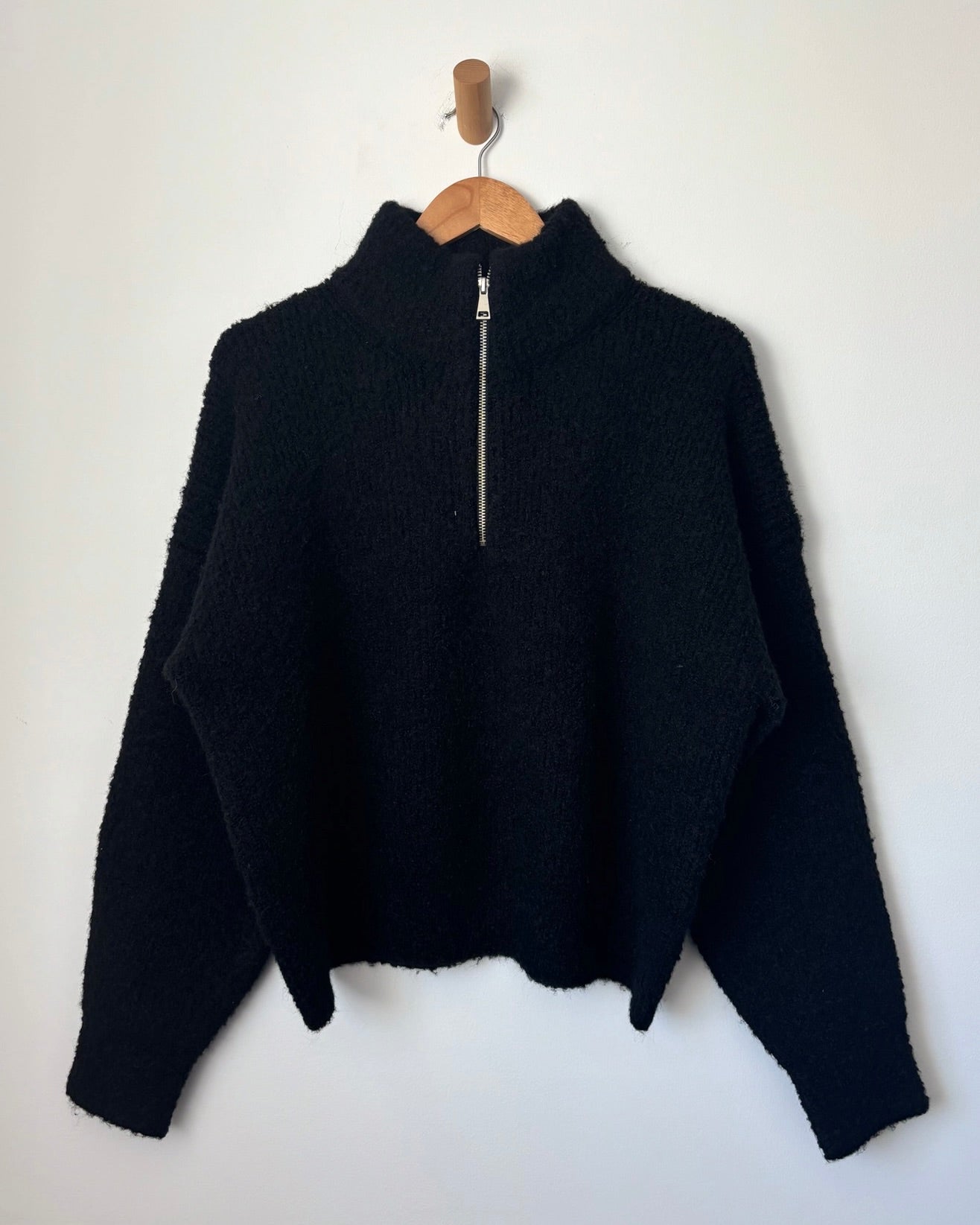 Image of Le Bon Shoppe Andre Sweater in Black on a white Background 