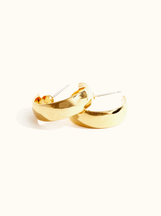 Stride Hoops: 18k Gold Plated