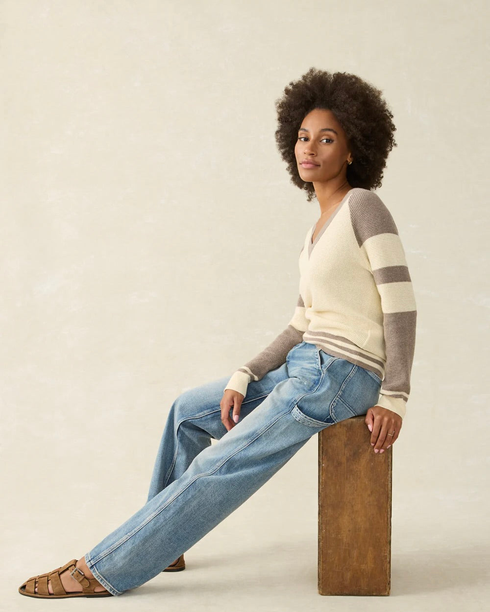 Faherty Throwback V Neck Sweater