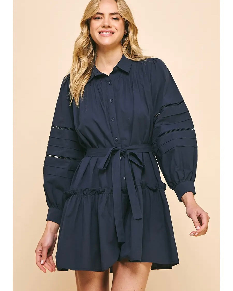 PINCH Button Down Belted Dress