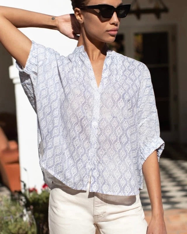 Emerson Fry Mandarin Collar Top