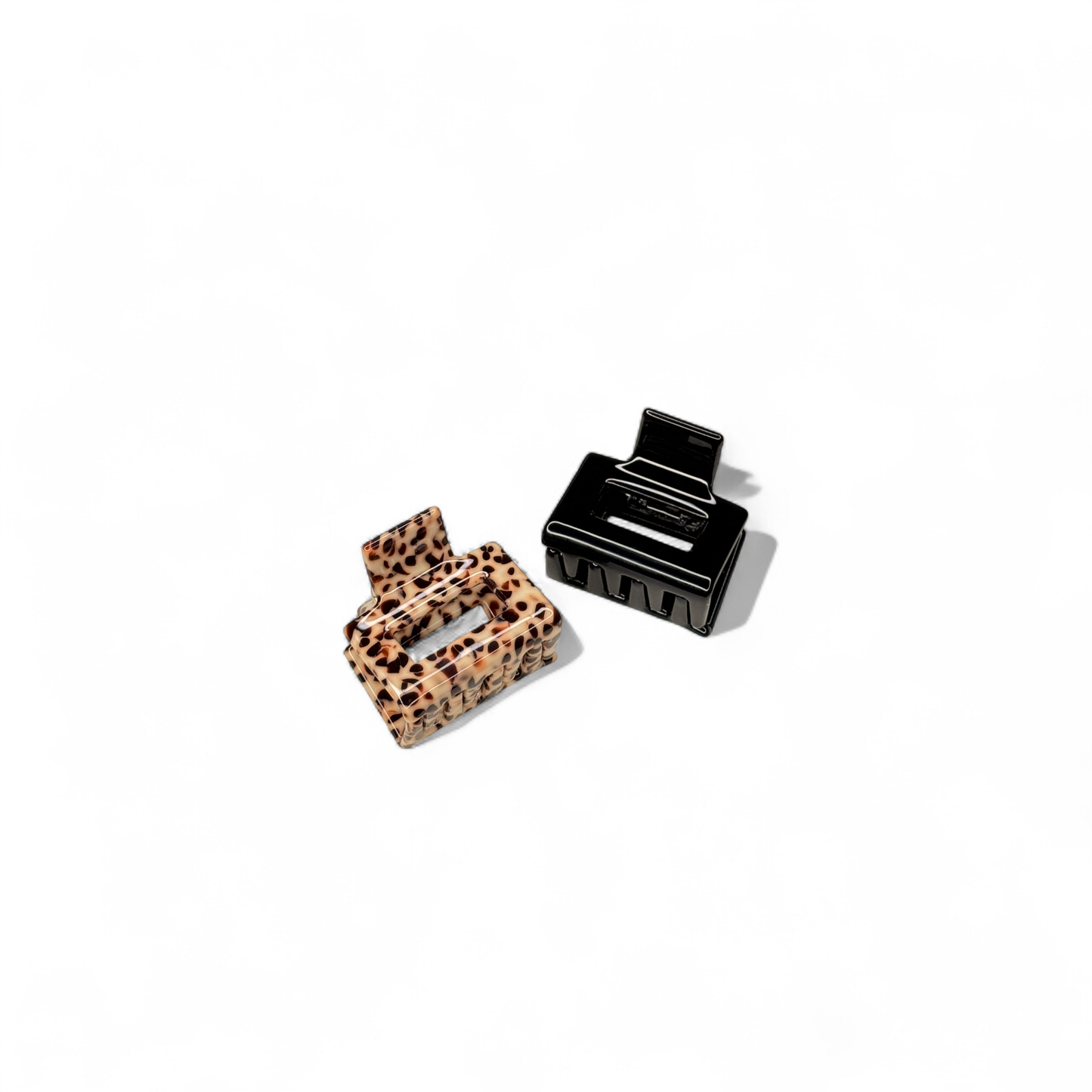 Acetate Mini Square Claws - Spotted