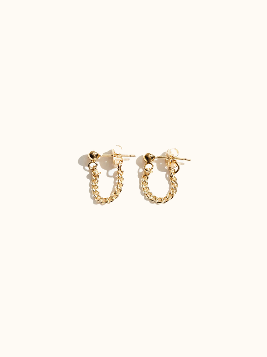 Curb Chain Earrings: 14k Gold-filled