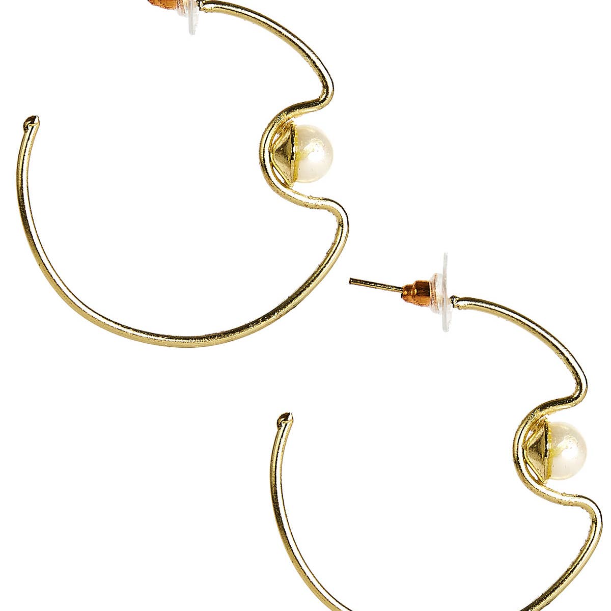 Image of Lisi Lerch Maya pearl hoop earrings on a white background