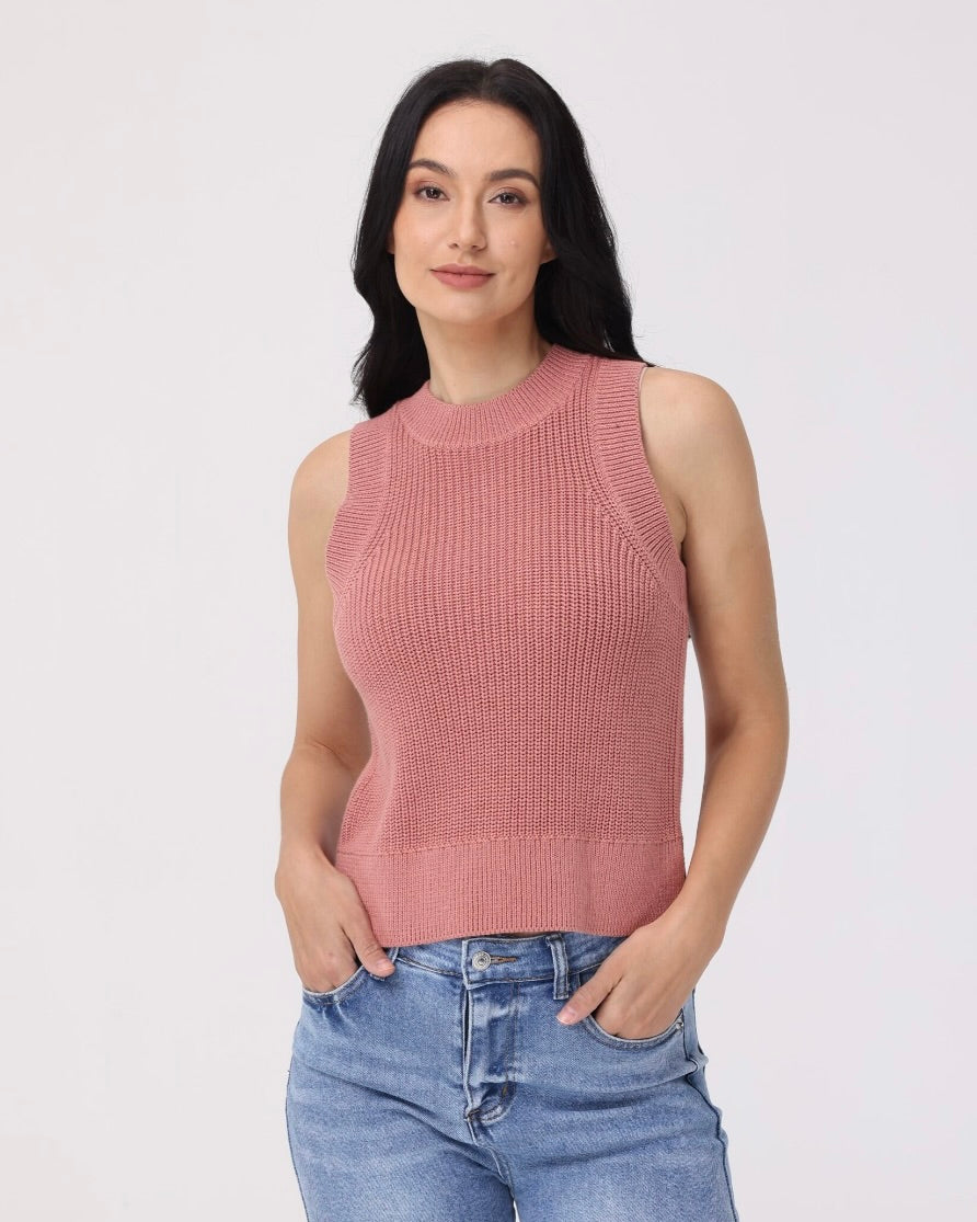 Demi High Crew Neck Tank