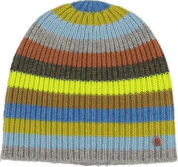 Multi Stripe Knit Slouch Beanie | Granny Smith