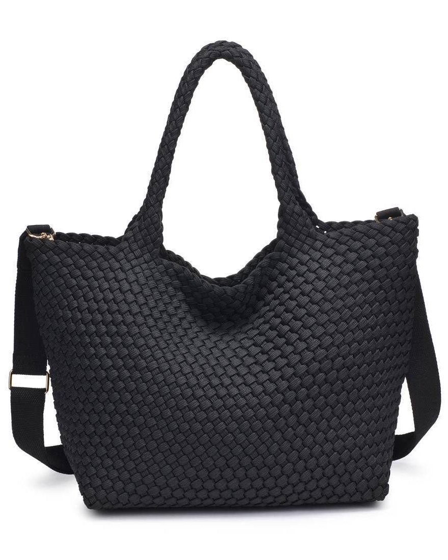 Sky's The Limit - Medium Laced Up Eco-Edition Tote: Black