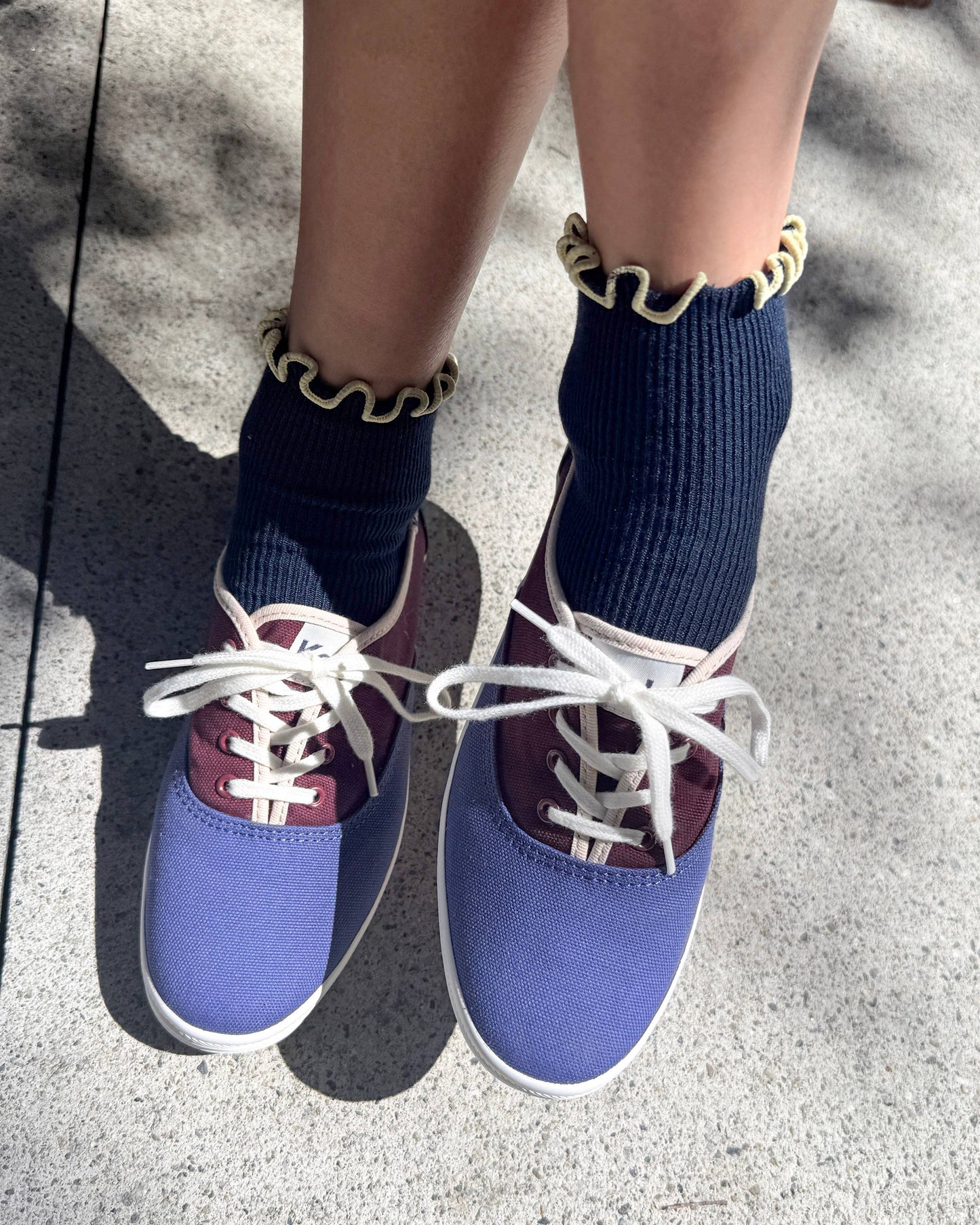 The Petite Ruffled Modal Socks