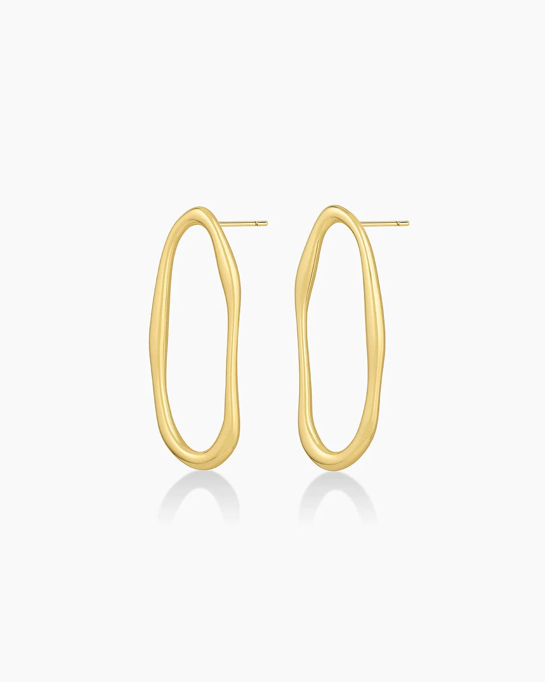 Image of Gorjana Gold Jagger gold stud earrings on a white background