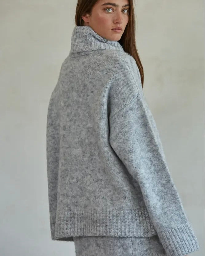 Rib Detailed Turtleneck Sweater