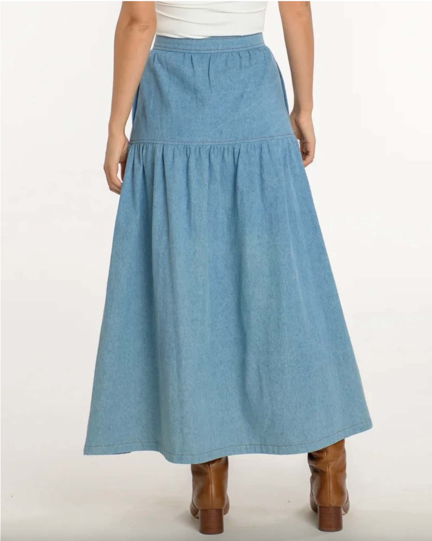 Elizabeth James Phoebe Skirt in Denim