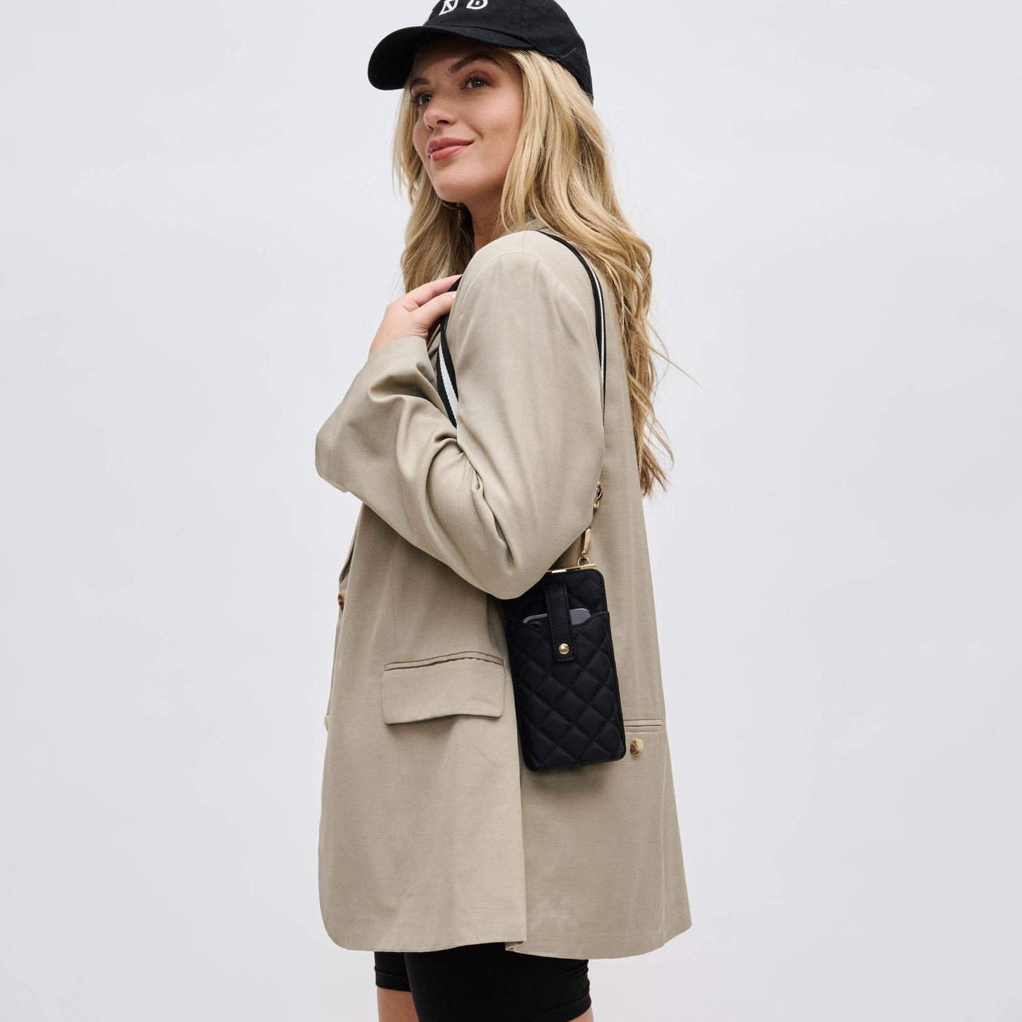 Duality - Quilted Cell Phone Crossbody: Black