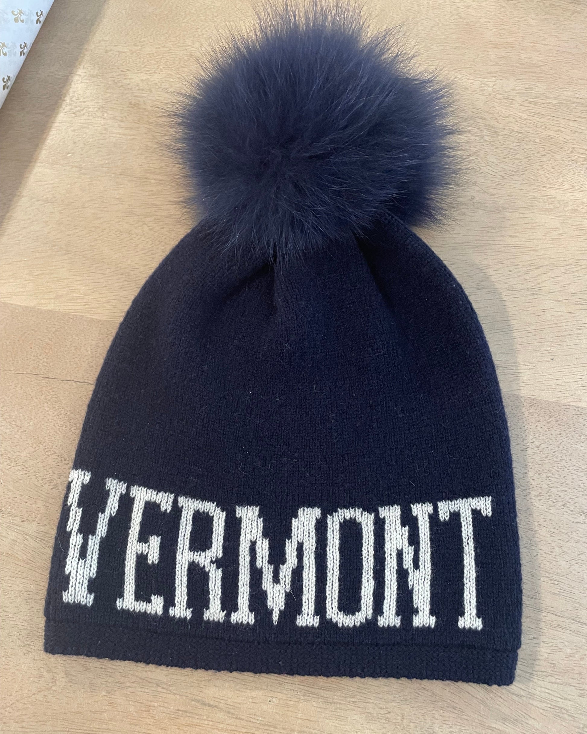 Image of VERMONT Pom Pom Hat in blue 