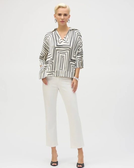 Joseph Ribkoff Geometric Boxy Top