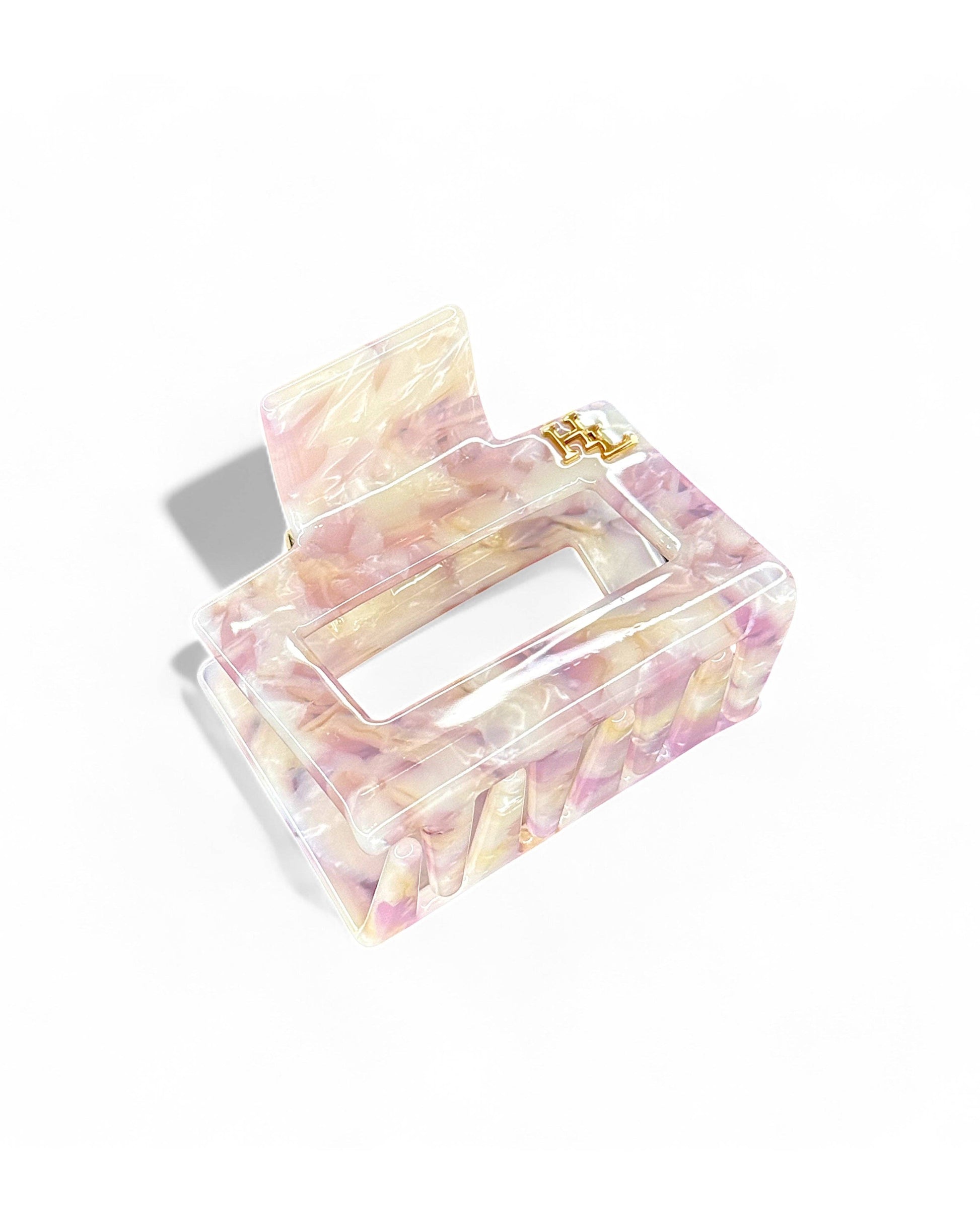 The HoneyLux Ecofriendly Acetate Midi Clip in the color Sweetheart on a white background