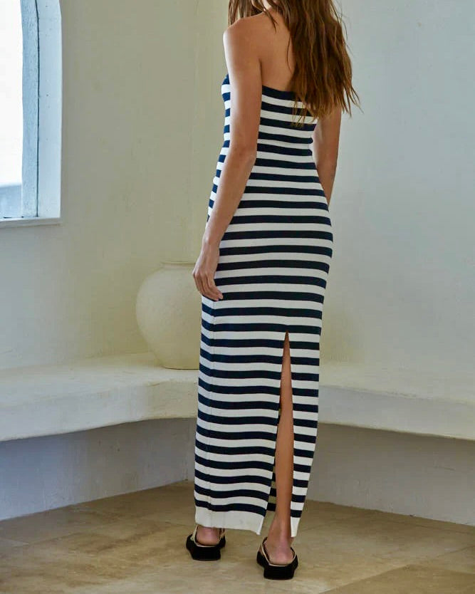 By Together Striped Bodycon Strapless Dress