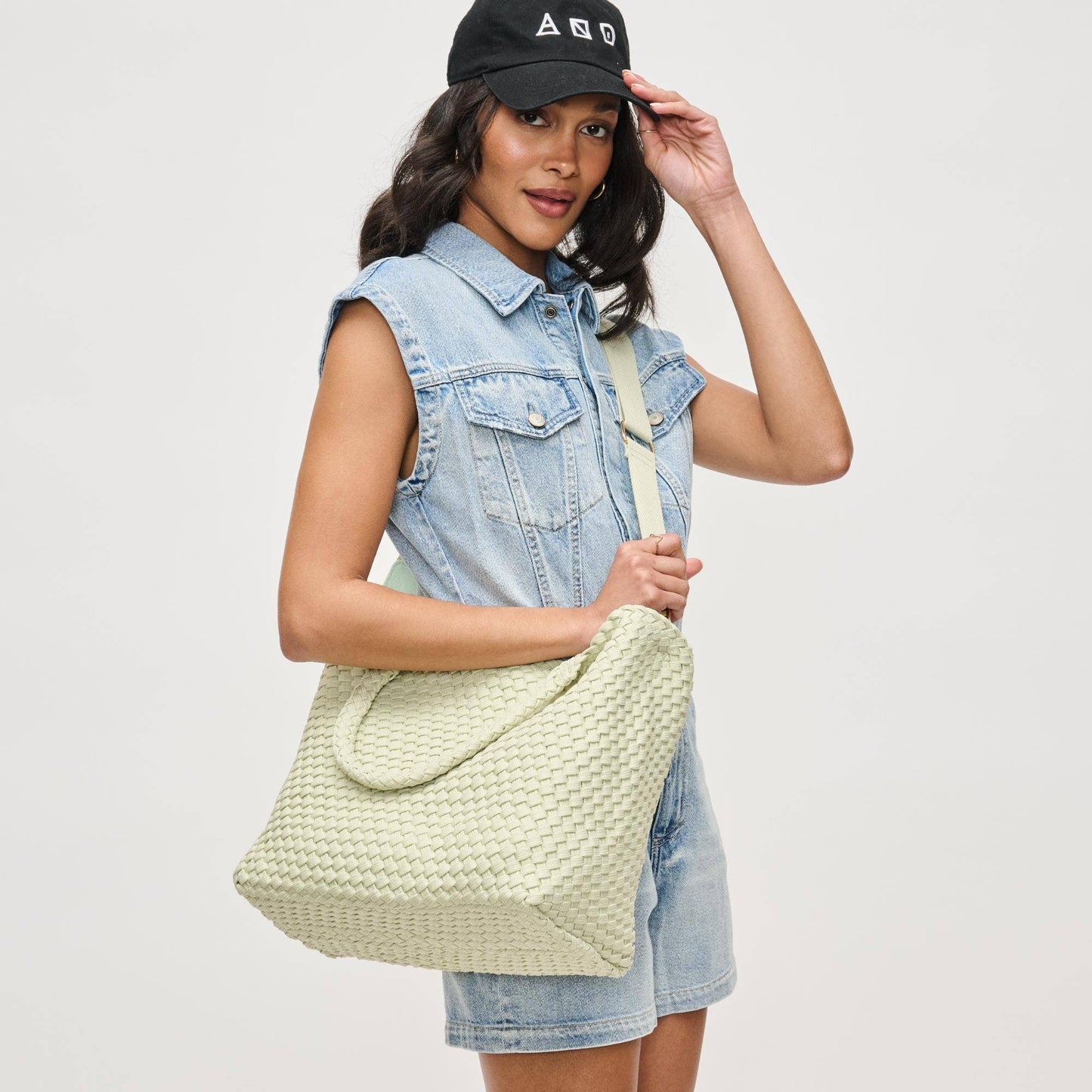 Sky's The Limit - Medium Laced Up Eco-Edition Tote: Beige
