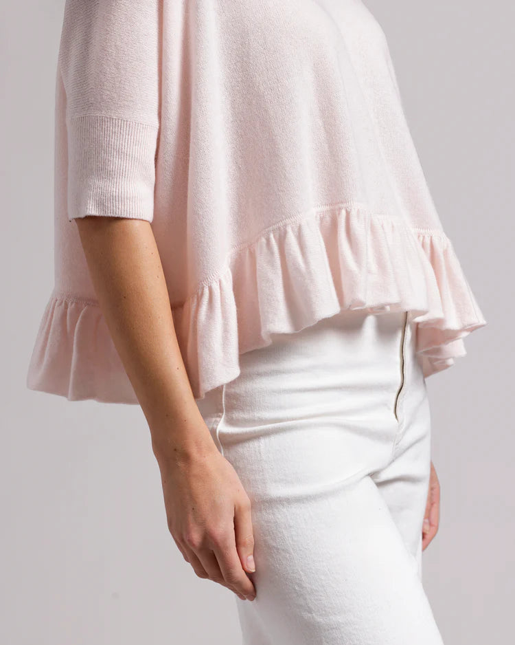 Cashmere Crew Cropped Pow Wow with Ruffle-Lotus