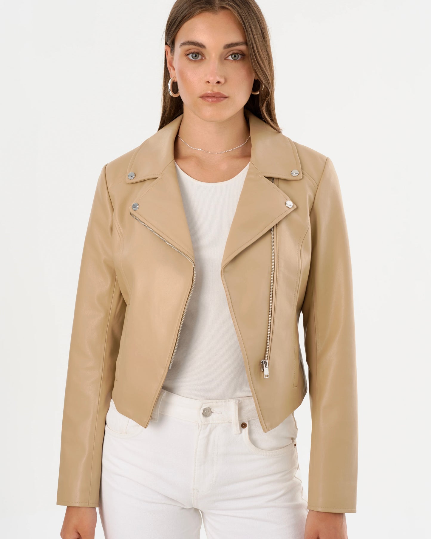 Pascale Fitted Faux Leather Jacket