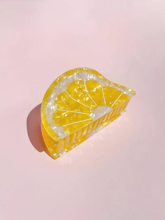 Sunshine Yellow Lemon Claw Clip // Cellulose Acetate 