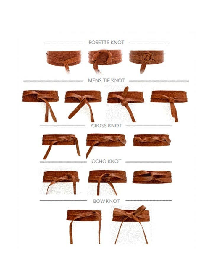 Illustration of various bow tie knots with labels on a white background