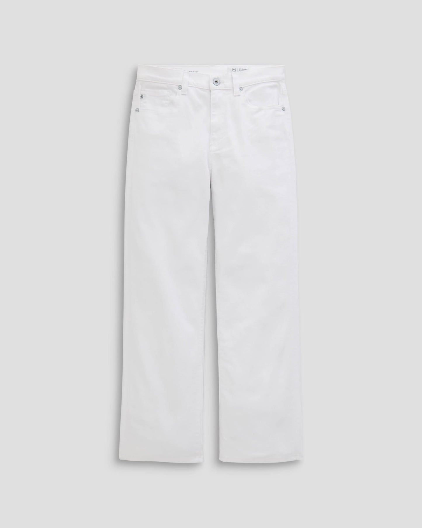 White jeans on a light gray background