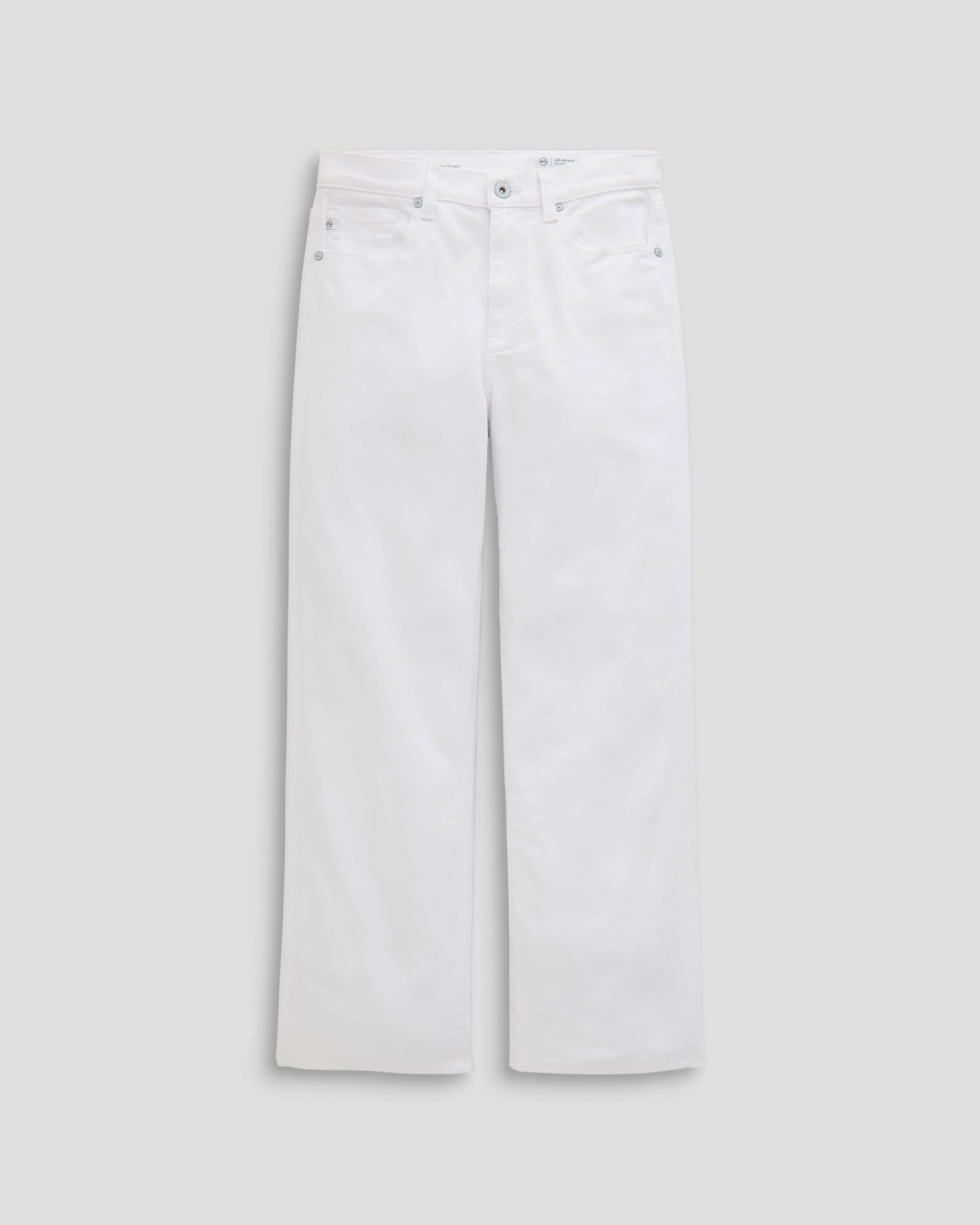 White jeans on a light gray background