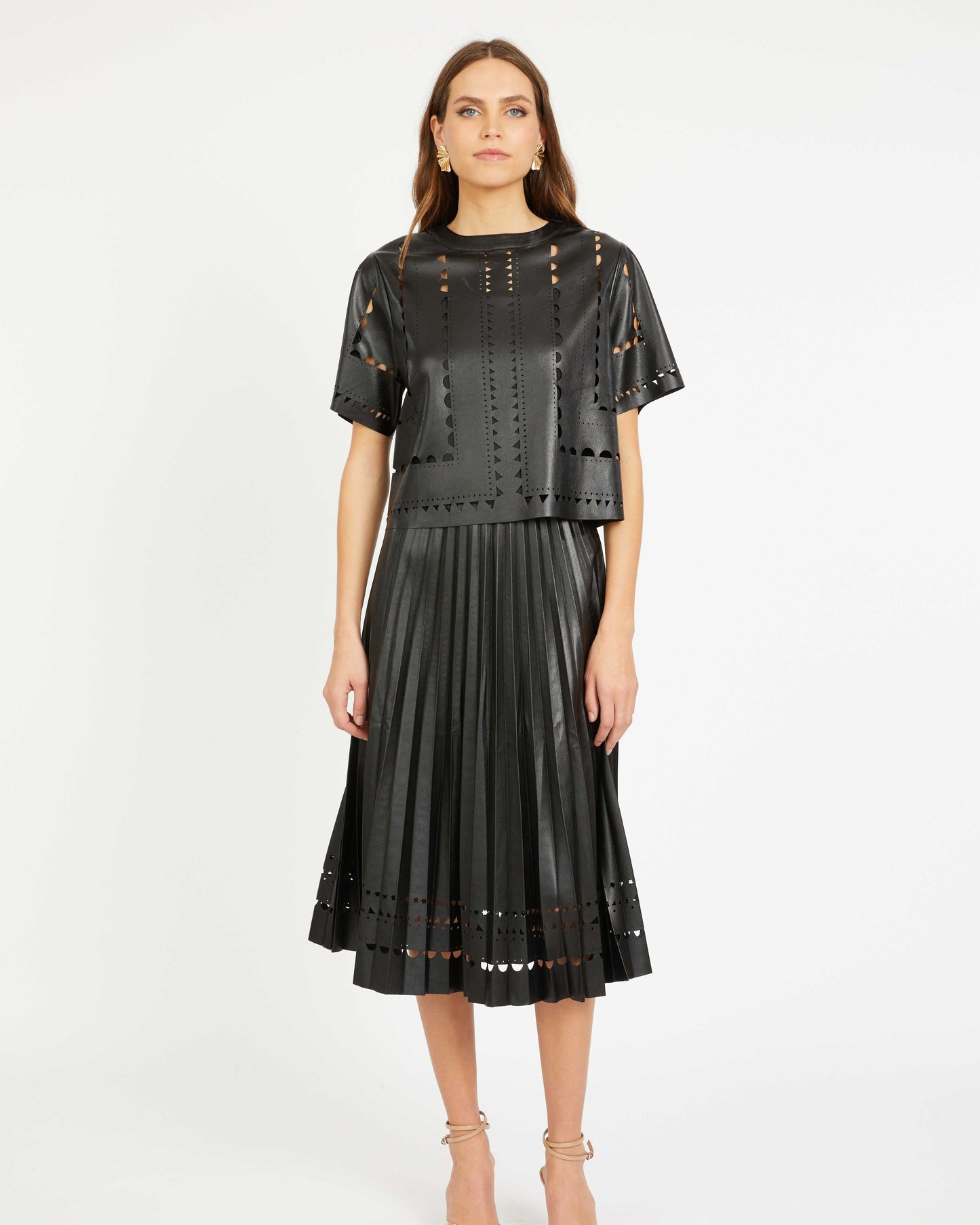 Anisa Top in Black Vegan Leather