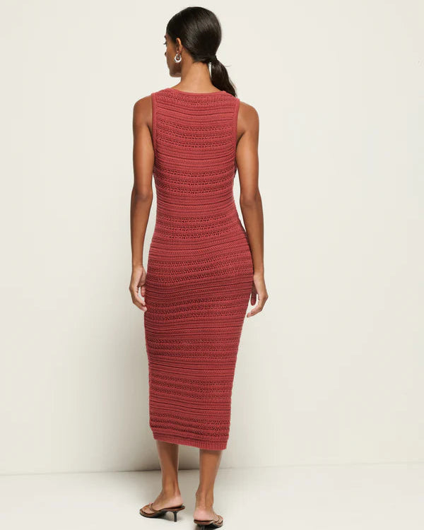 Carrer Sweater Midi Dress-Marsala